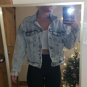 New acid wash oversized denim jacket size M